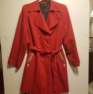 PLUS SIZE Red Double breasted Trench